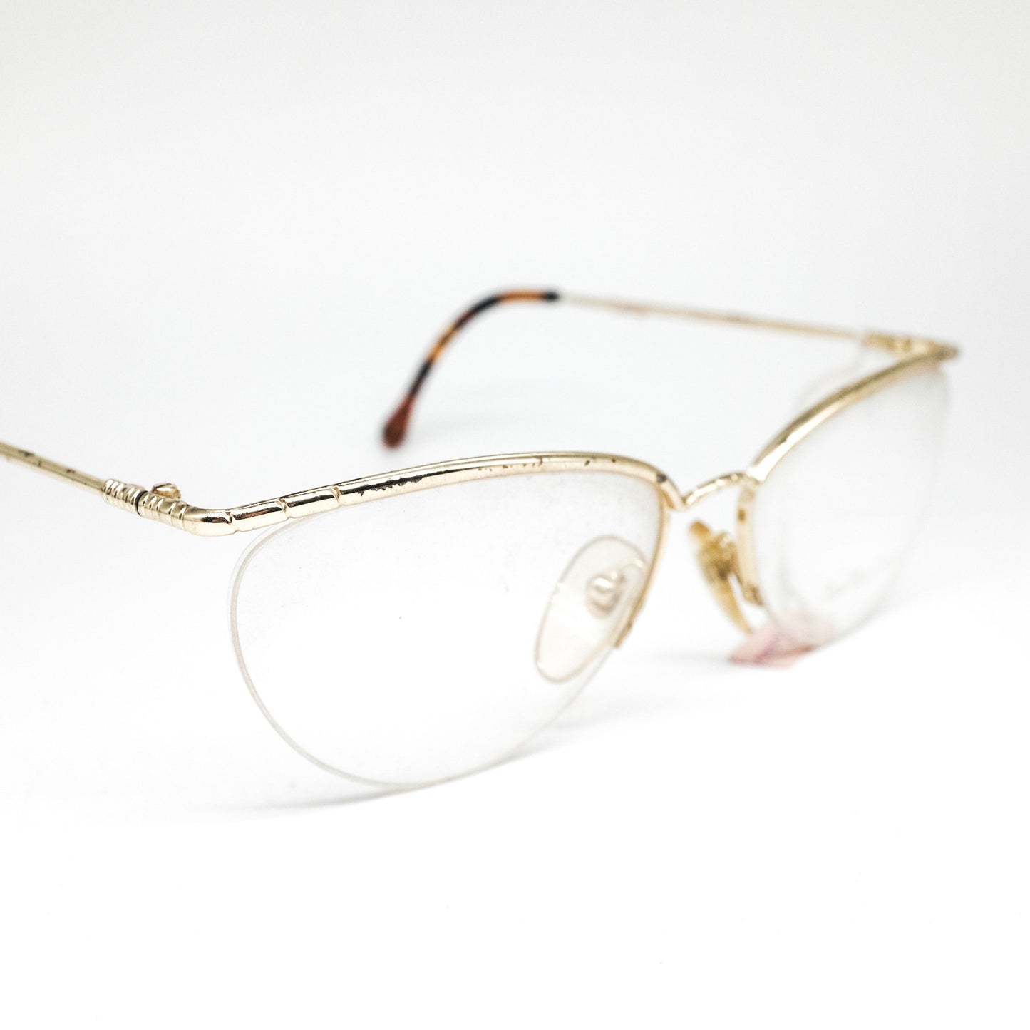 Anne Marie Perris X015 vintage luxurious golden cateye with thick browline eyeglasses frames plated in 23k gold, nos 80s Italy