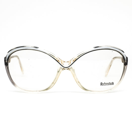 Rodenstock Lady R 911 classy clear acetate butterfly elegant eyeglasses frames with black accented temples, NOS 80s