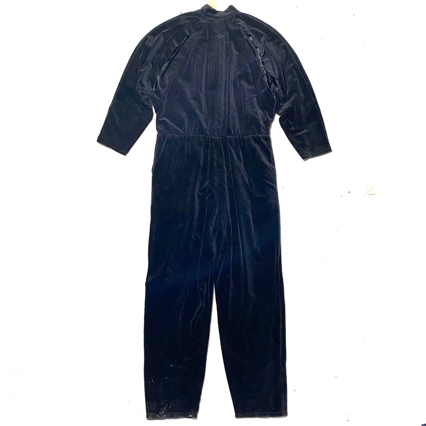 Sportstaff coolest black velvet & silk winter jumpsuit with heart crystal buttons, great condition