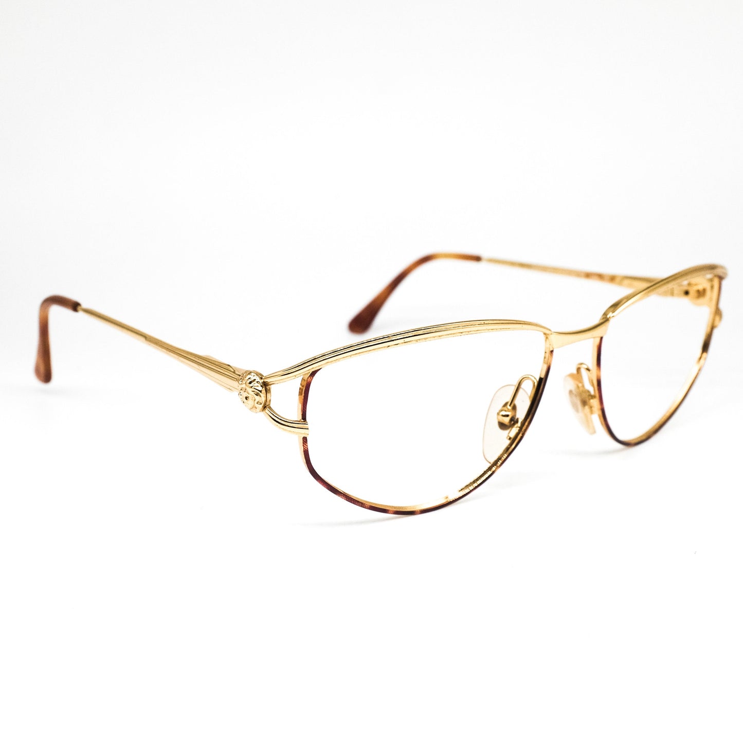 Gianni Versace G95 medusa golden metallic eyeglasses frames made in Italy, NOS 1990s