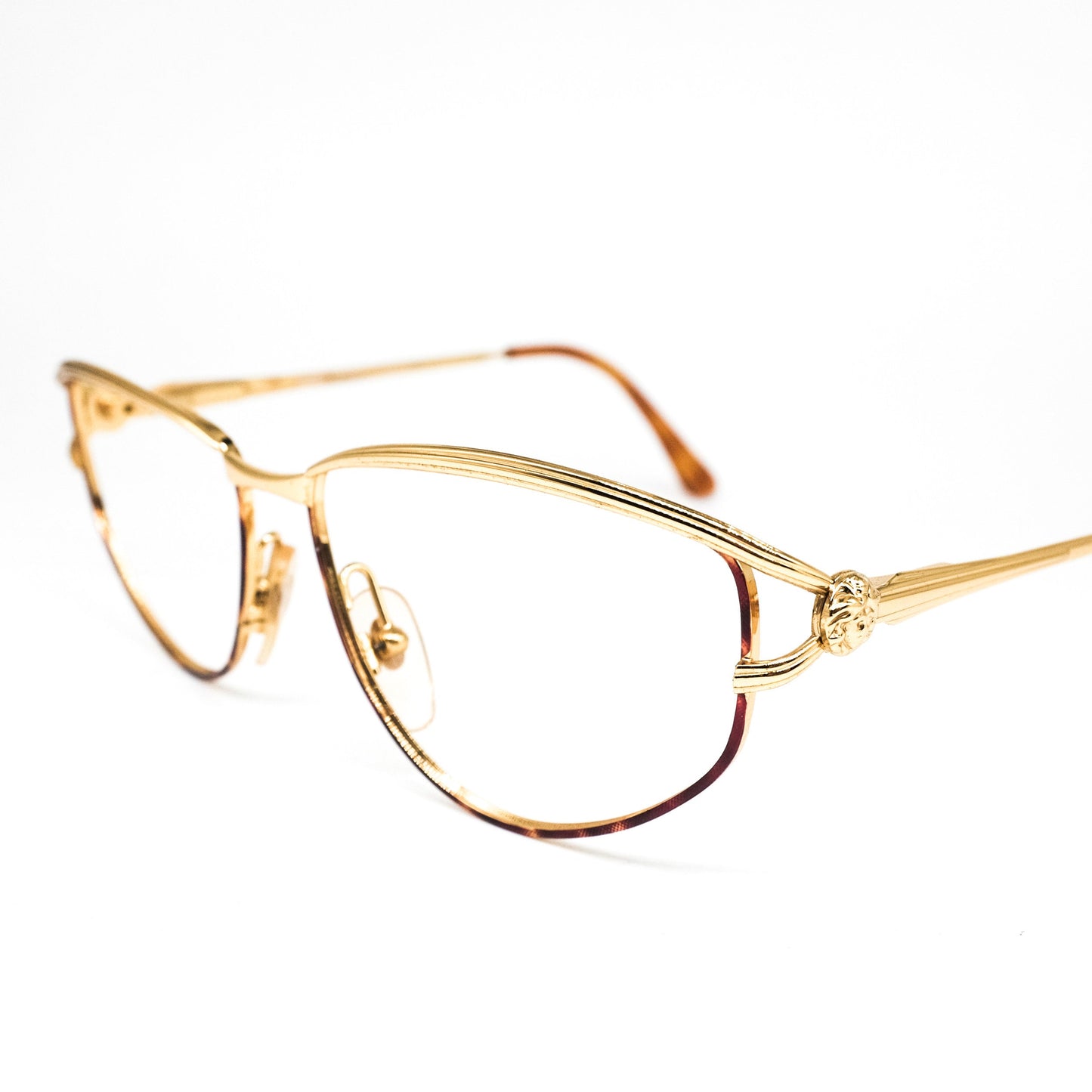 Gianni Versace G95 medusa golden metallic eyeglasses frames made in Italy, NOS 1990s