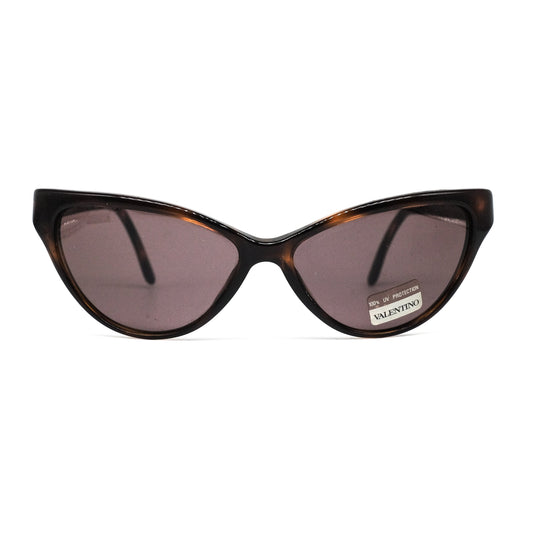 Valentino V606 brown tortoise cello sunglasses in cateye style, Italy 1990s NoS