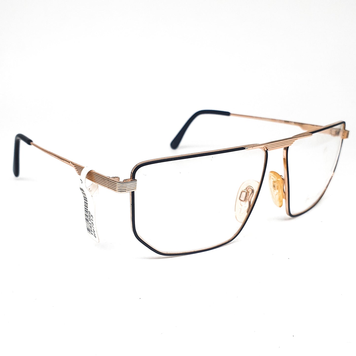 Brendel 7513 gold metallic square large eyeglasses frames, 1980s NOS Germany