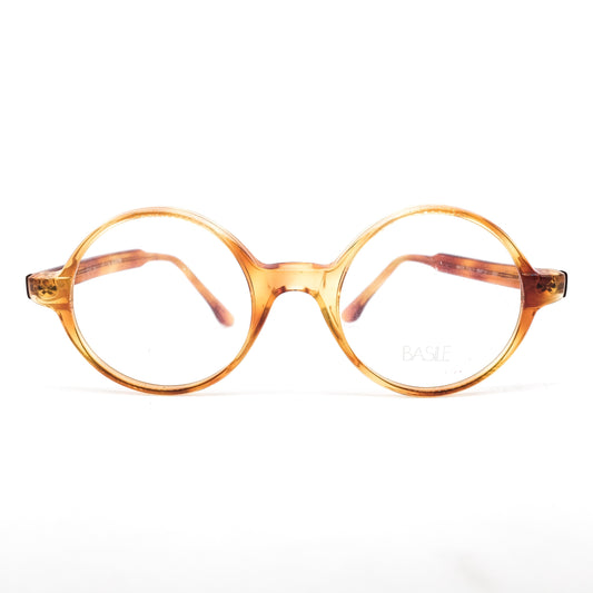 Basile by Soline vintage honey tortoise round eyeglasses frames Made in Italy, NOS 1990s