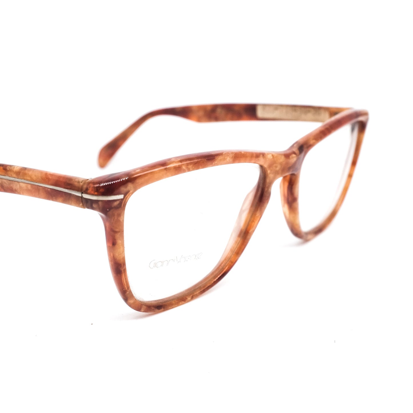 Gianni Versace medusa cello brown tortoise drop cateye eyeglasses frames Made in Italy, NOS 1980s