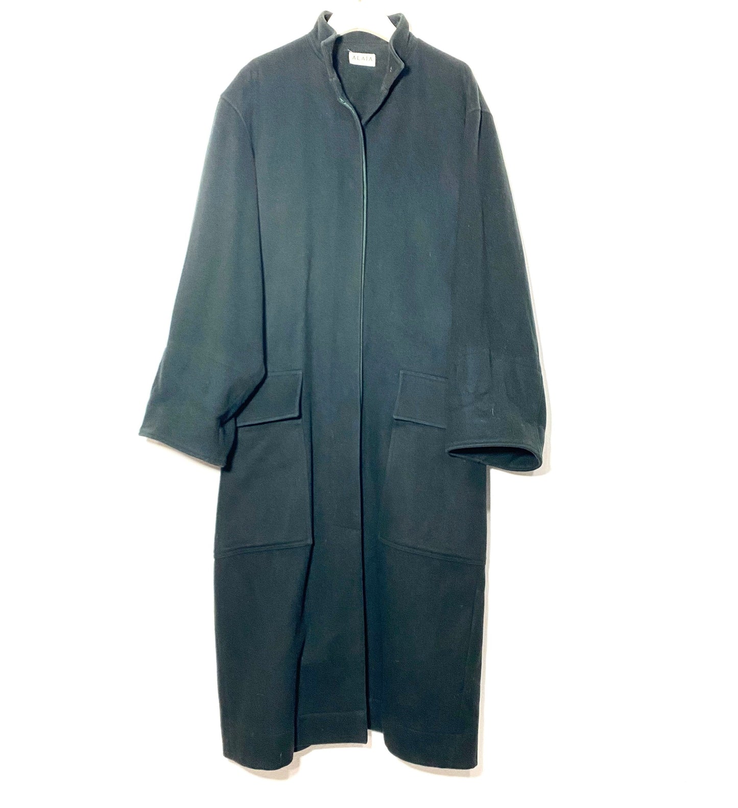 Alaia Paris vintage 80s petrol green wool coat, mint condition