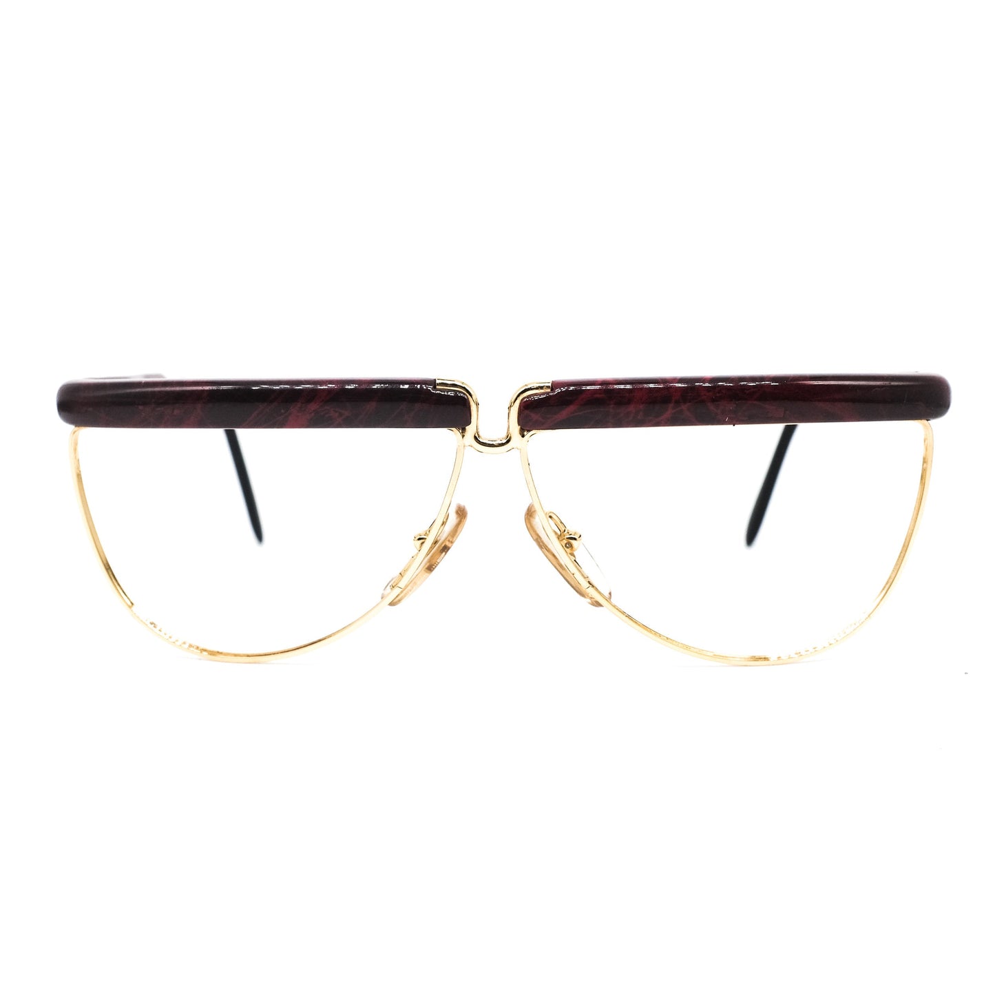 Gianfranco Ferré GFF30 triangular rim thick browline eyeglasses frames. Made in Italy, 1980s nos