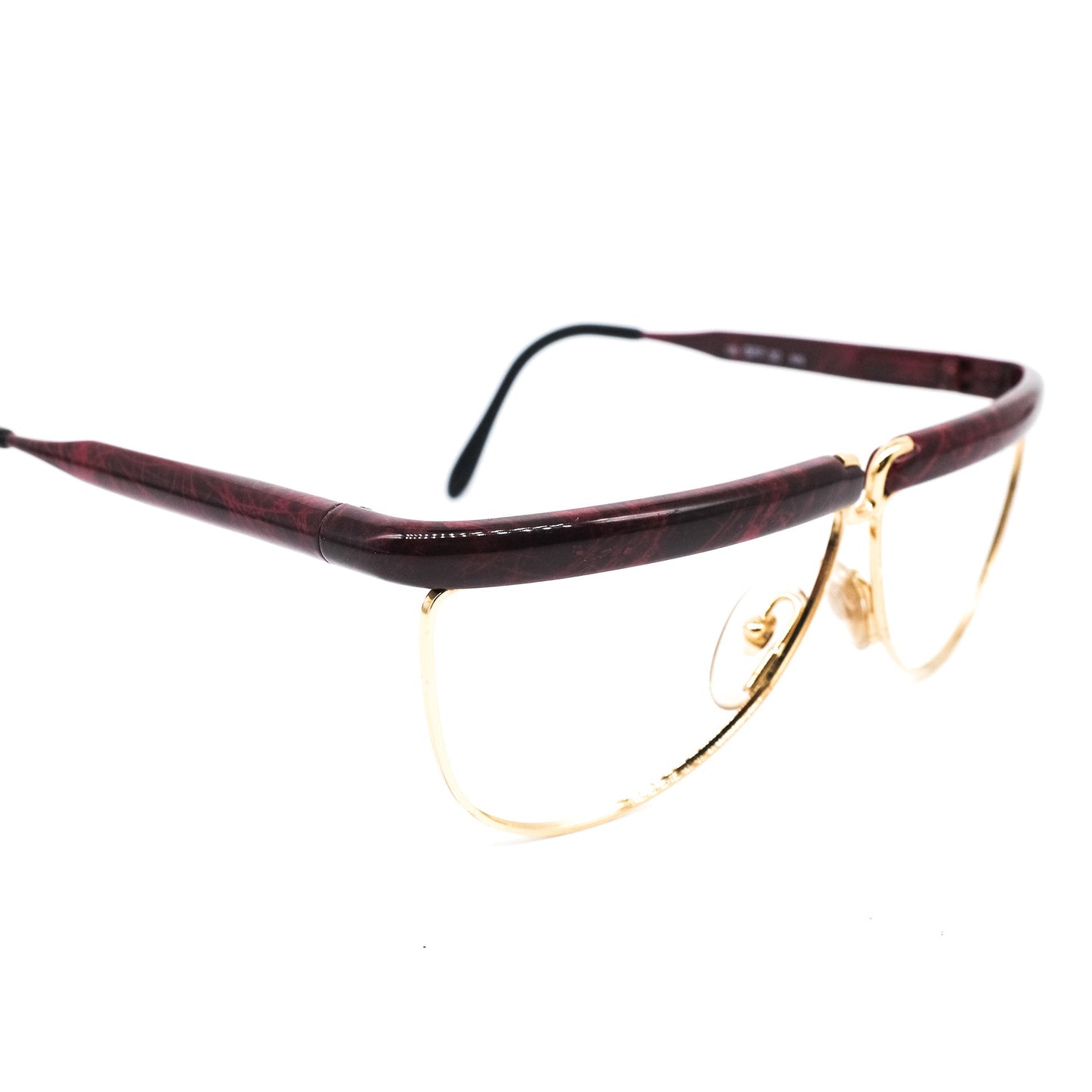 Gianfranco Ferré GFF30 triangular rim thick browline eyeglasses frames. Made in Italy, 1980s nos