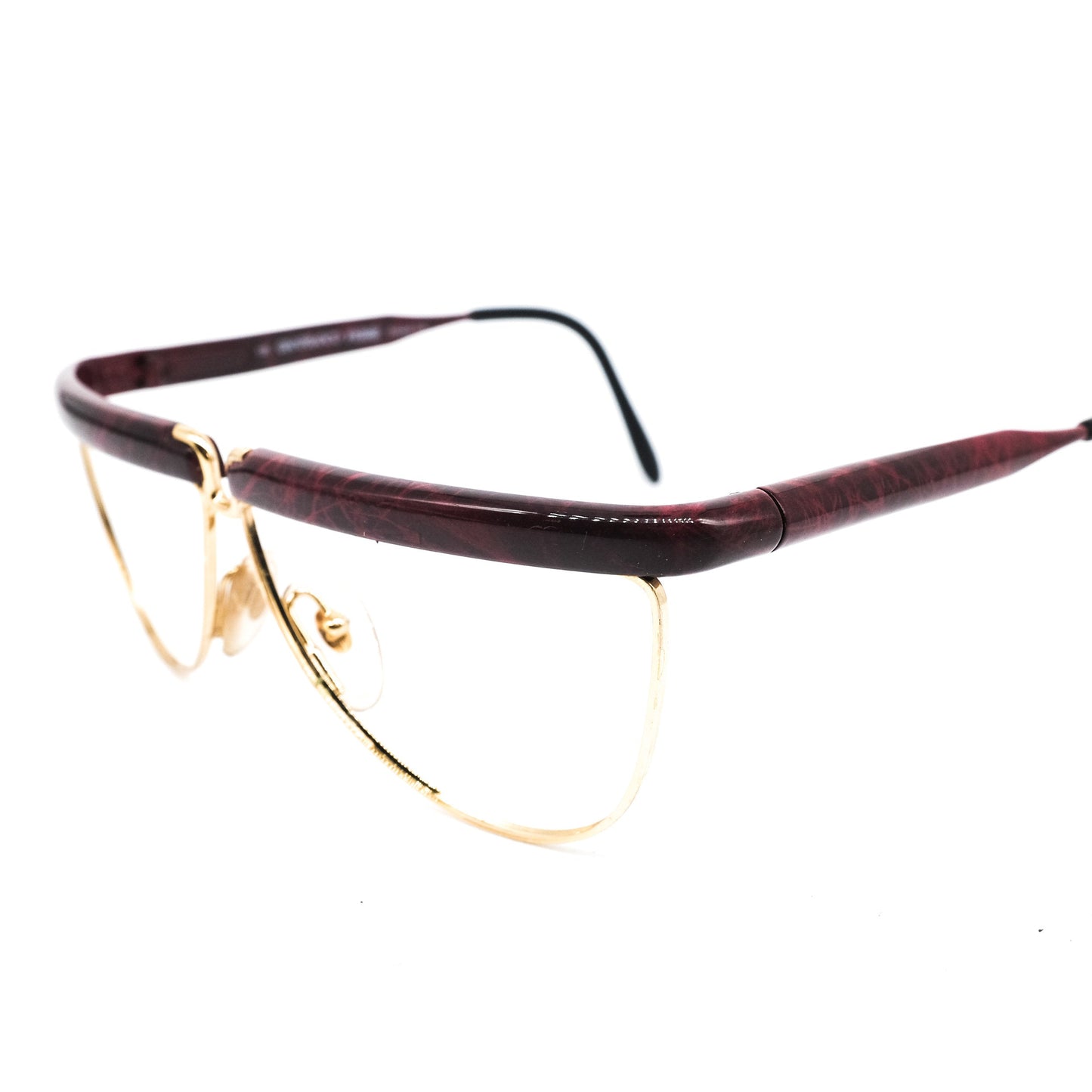 Gianfranco Ferré GFF30 triangular rim thick browline eyeglasses frames. Made in Italy, 1980s nos