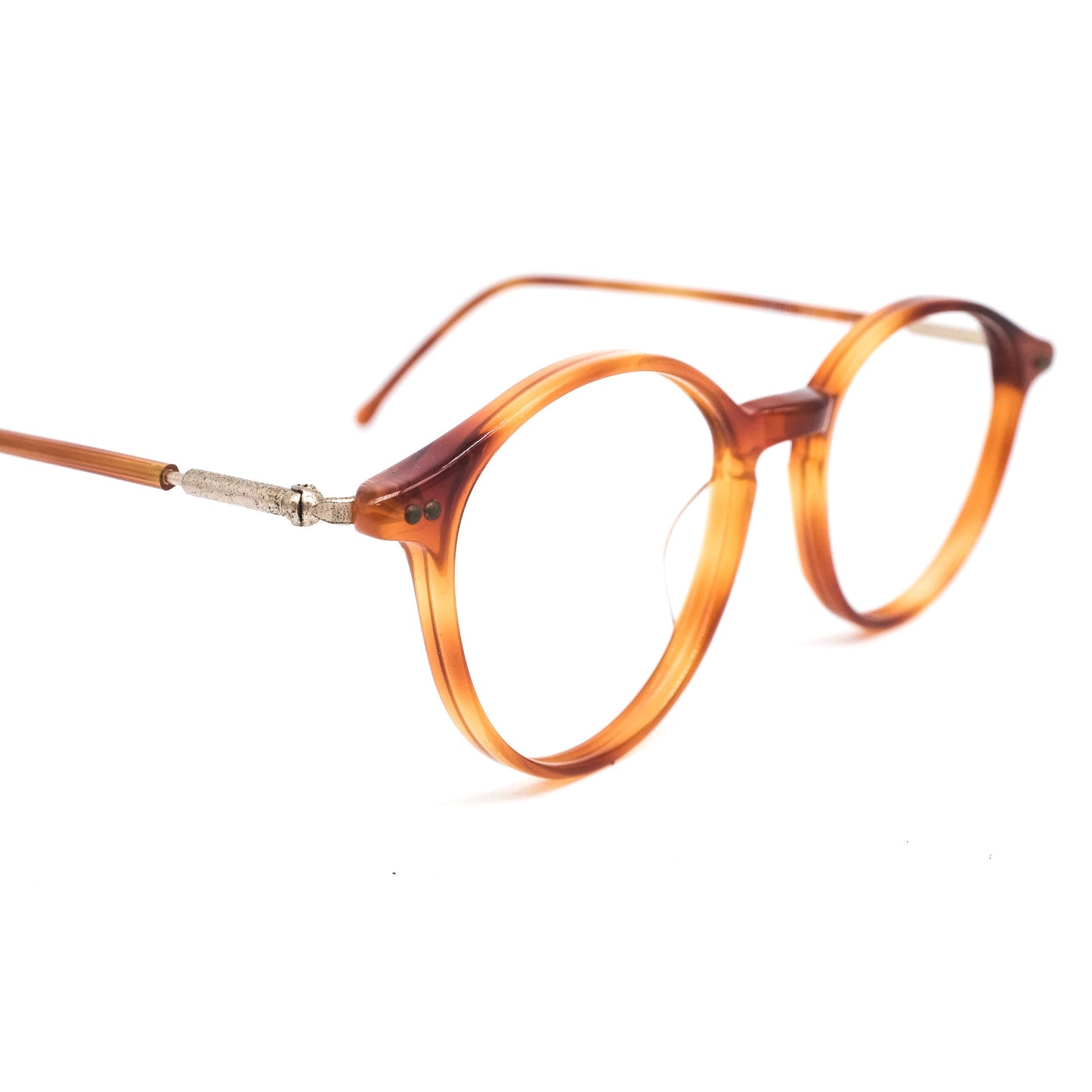 Clark by trevi round pantos style brown tortoise eyeglasses frames NOS 80s Italy