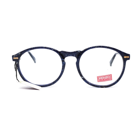 Kenzo k11 vintage classic pantos style blue marble acetate eyeglasses frames with original tag, 80s France