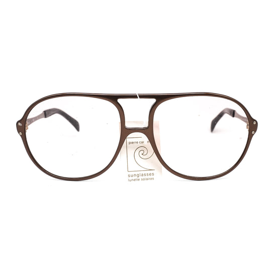 Pierre Cardin 1960s rare round large aviator style brown acetate eyeglasses frames, great condition NOS