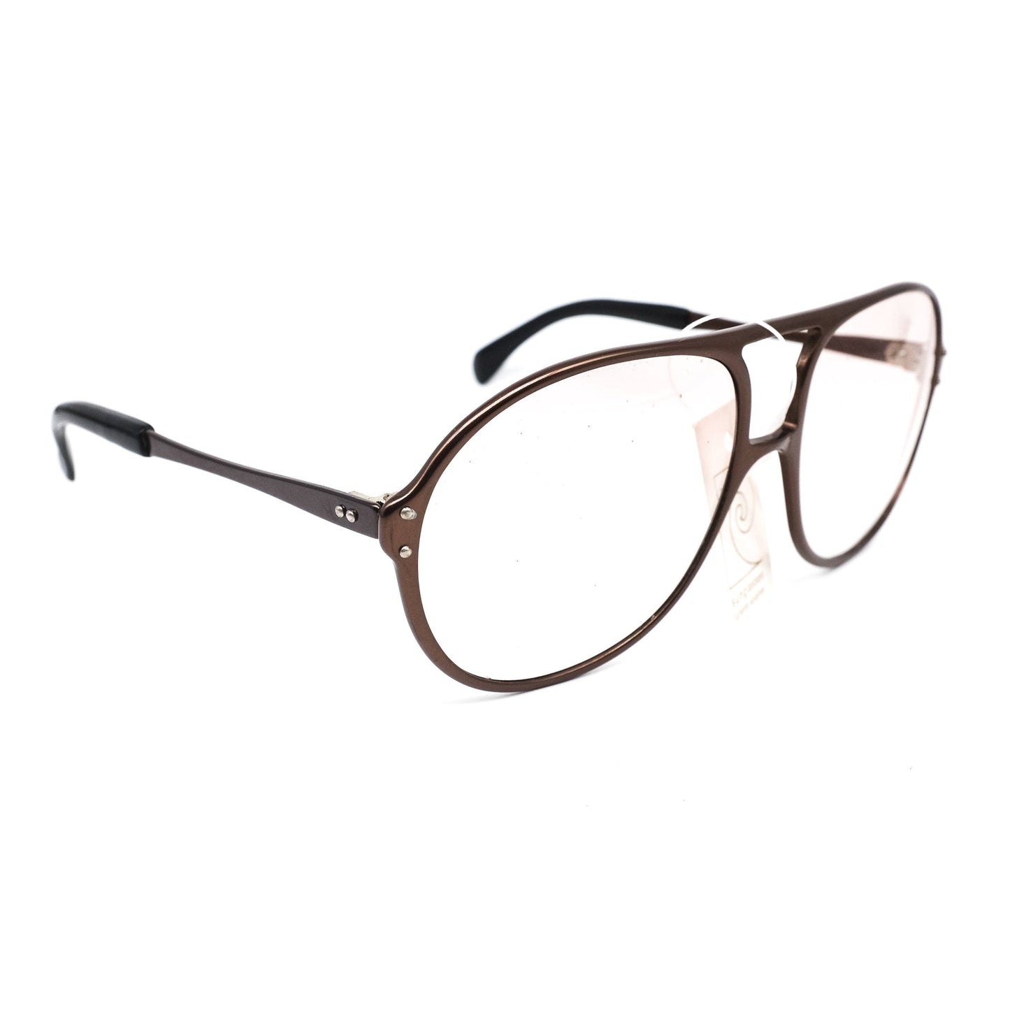 Pierre Cardin 1960s rare round large aviator style brown acetate eyeglasses frames, great condition NOS