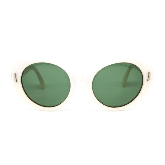 Vintage white acetate round sunglasses made in the 80s in good vintage condition NOS
