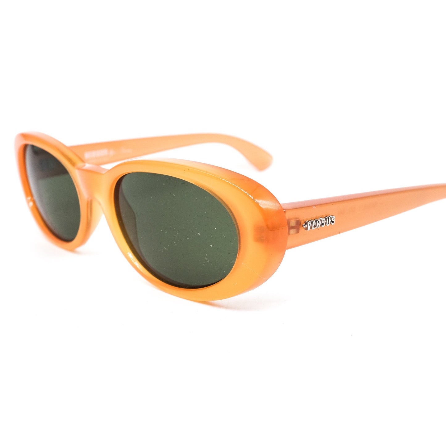 Versus Versace E-17 retro bold light orange oval sunglasses, 90s NOS Italy