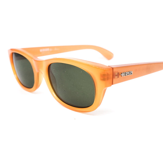 Versus Versace E-19 retro bold light orange oval wayfarer sunglasses, 90s NOS Italy