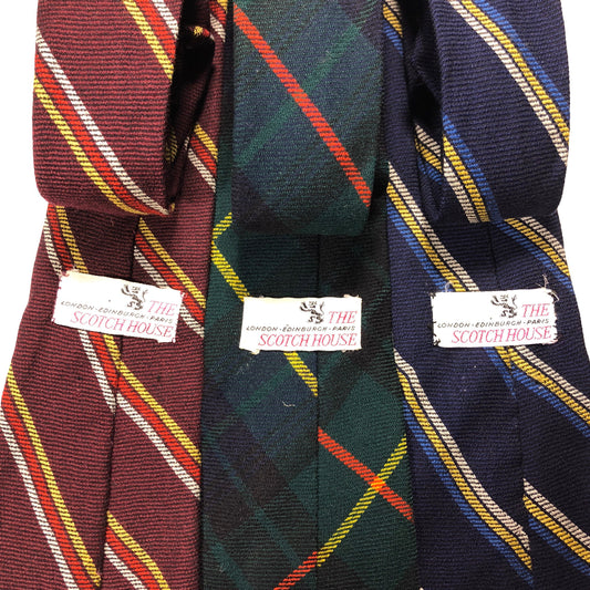 The Scotch House pure Scottish style tartan wool ties, 80s mint condition