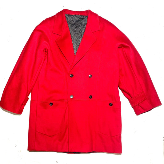 Sportmax 90s Valentino red pure new wool caban restyle coat, mint condition