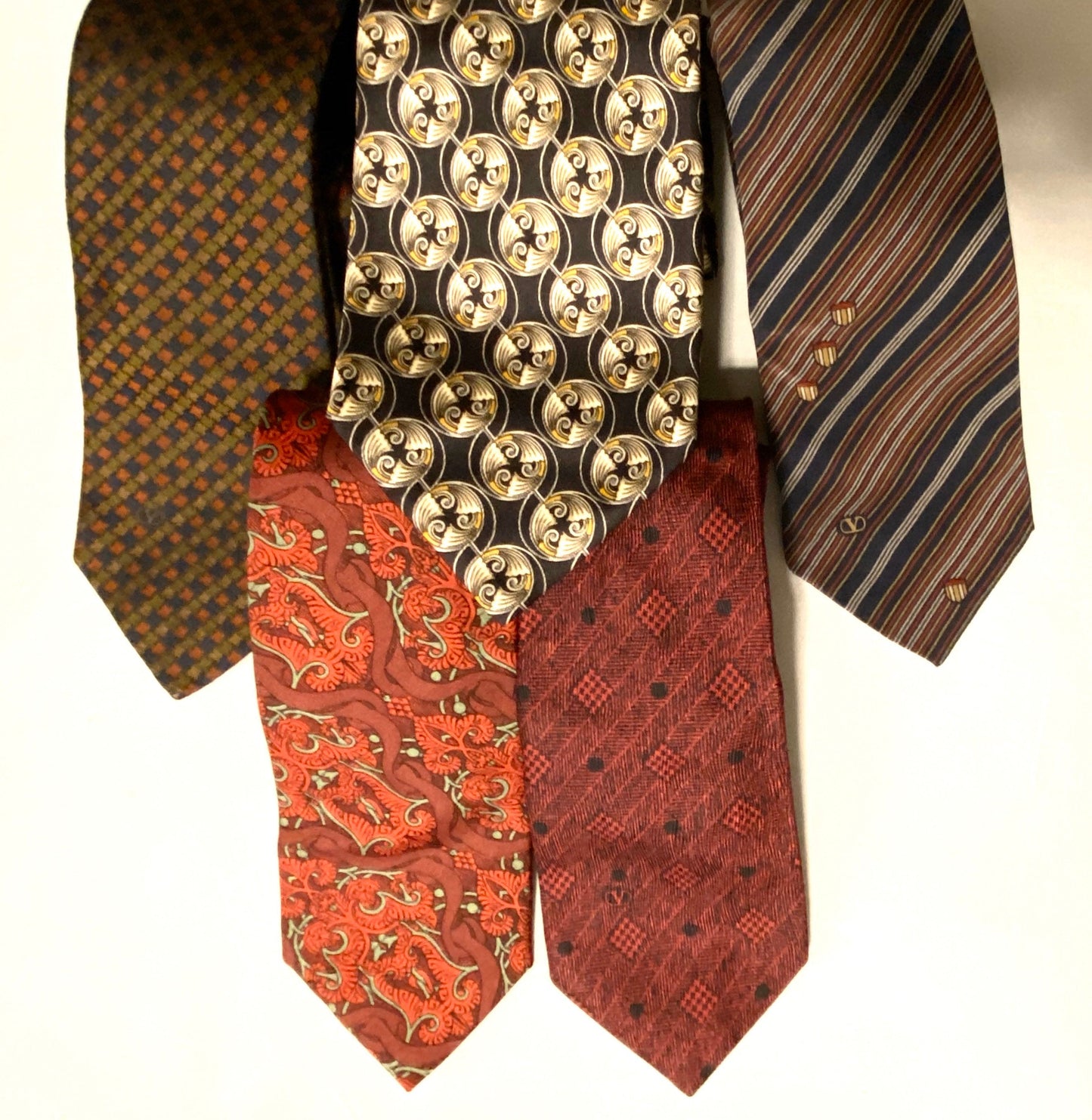 Valentino vintage silk ties made in italy , 1980s / 1990s, perfect condition