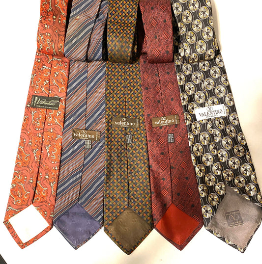 Valentino vintage silk ties made in italy , 1980s / 1990s, perfect condition