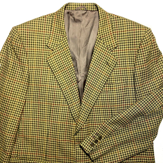 Burberry classic mustard houndstooth woolen blazer jacket, in mint condition sz 50