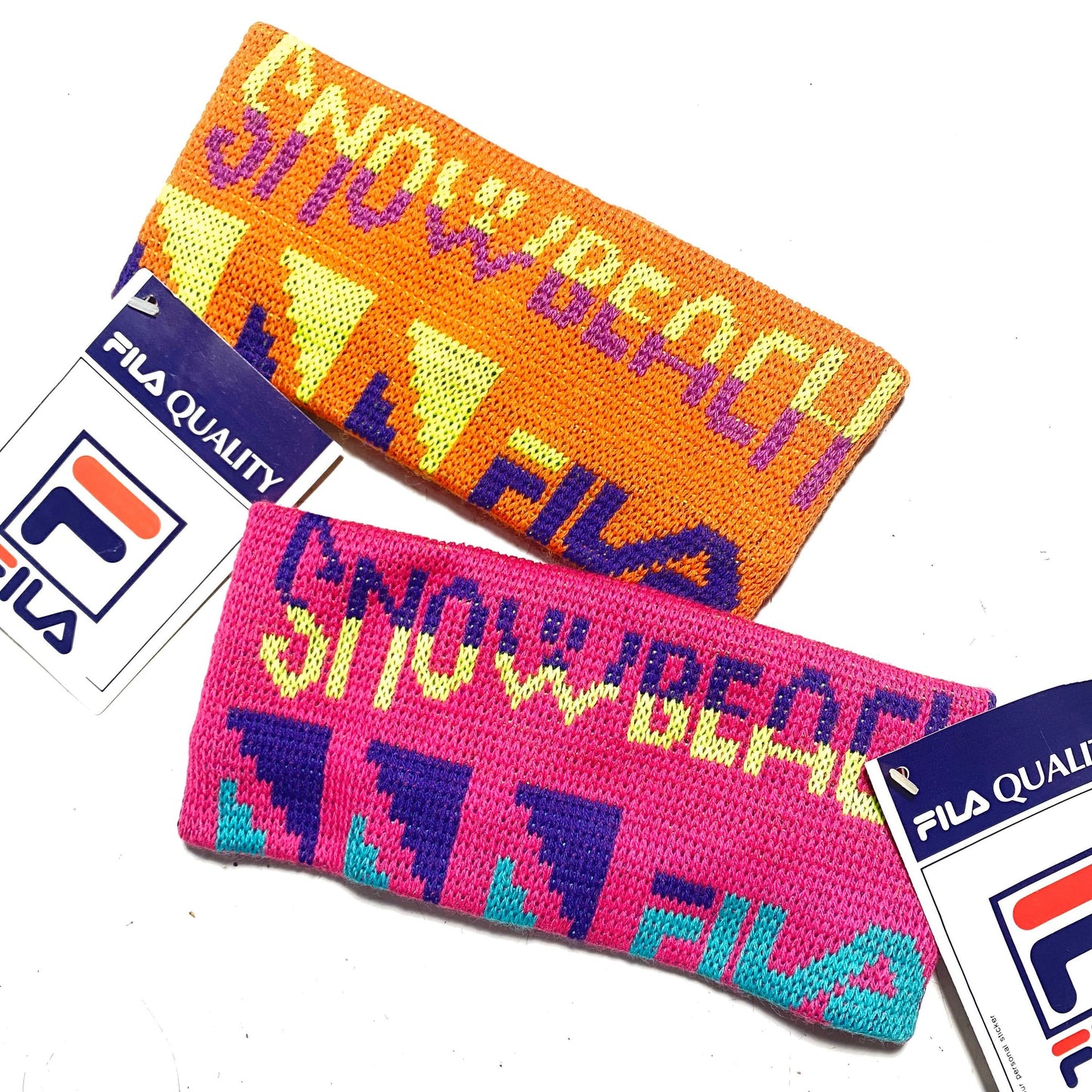 Fila 90s NOS ski headbands in neon colors ,  90s italy New with tags