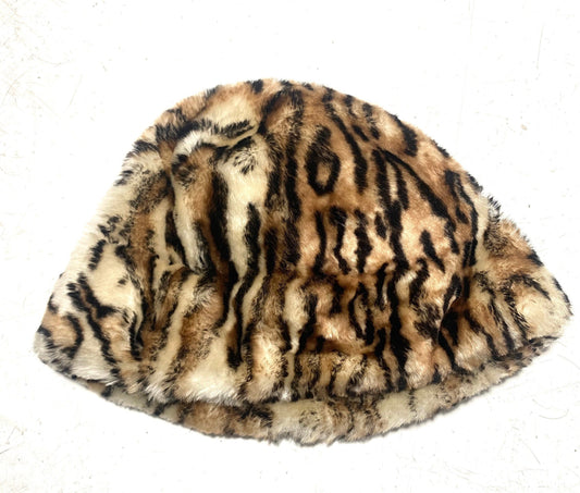 Faux Cheetah/ Leopard fur hat hand made in Italy, sz L
