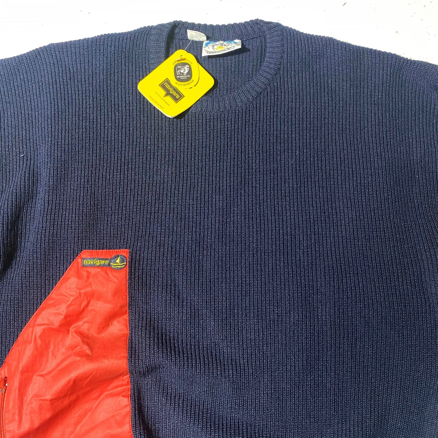 Navigare NWT sailor / mariner style hydro repellent jumper made in Italy, sz XL 50/52