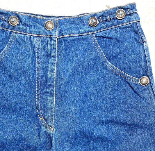 Les Copains Navajo style studded ladies jeans, 1980s NOS sz 29