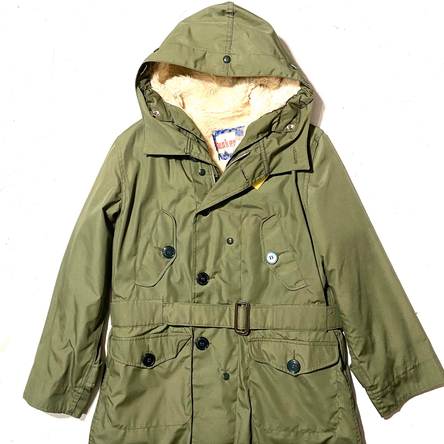 Tanker 1970s Sherpa military parka coat size 40/S