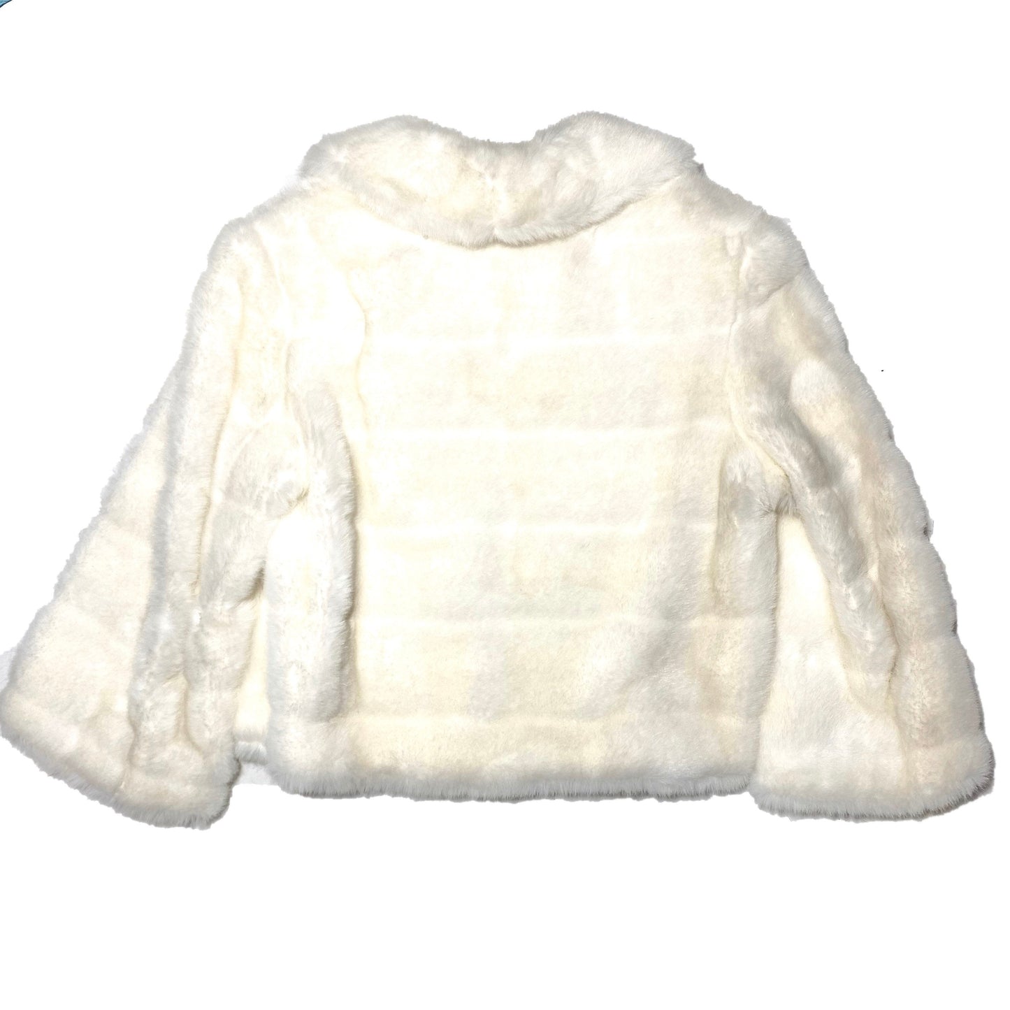 FunFurs 70s short faux white ladies fur, soft and warm mid length hair with sexy crop top cut, mint