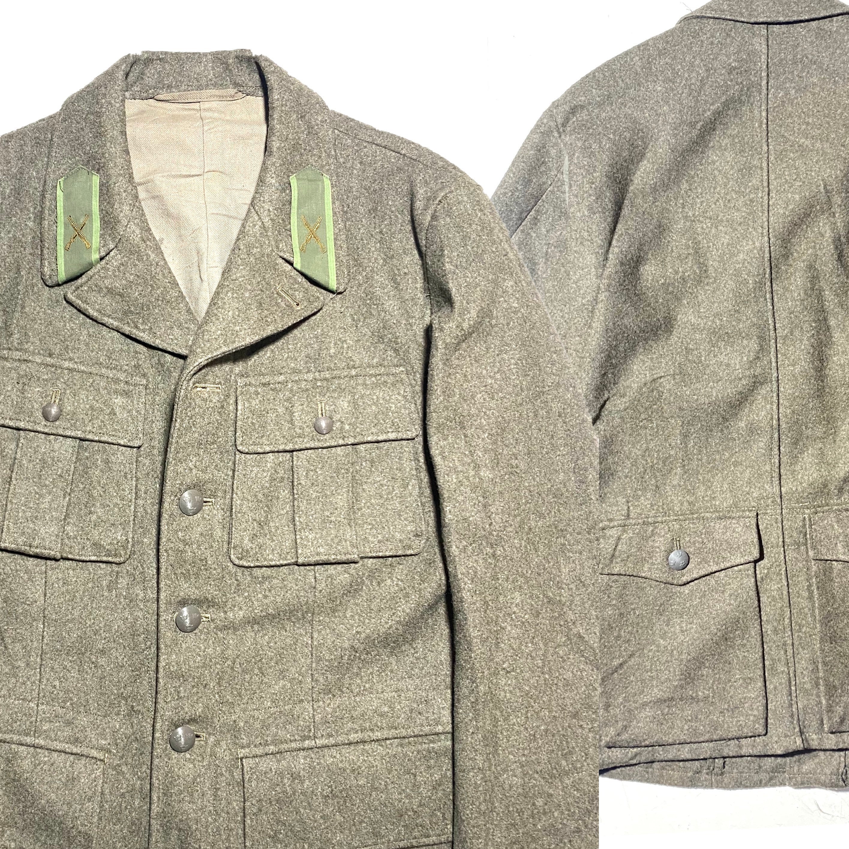 Swedish army 1952 military greyish Green wool field jacket with