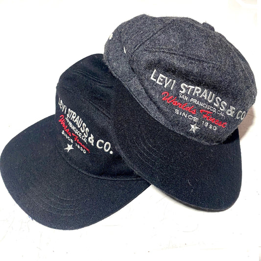 Levi’s woolen SnapBack baseball hats, new and unworn from deadstock, 90s mint