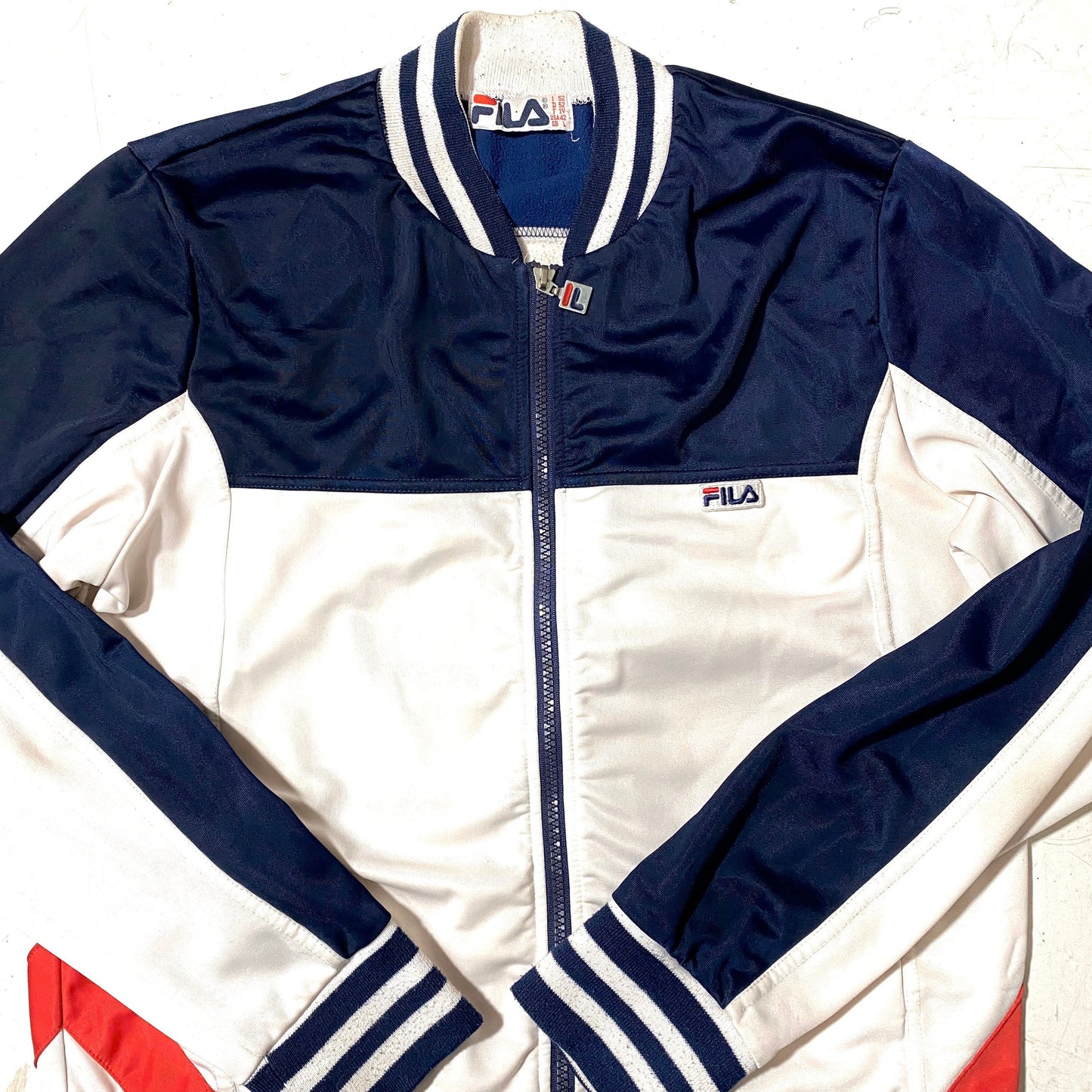 Fila 1980s iconic brand colors shell jacket / track top , in mint condition