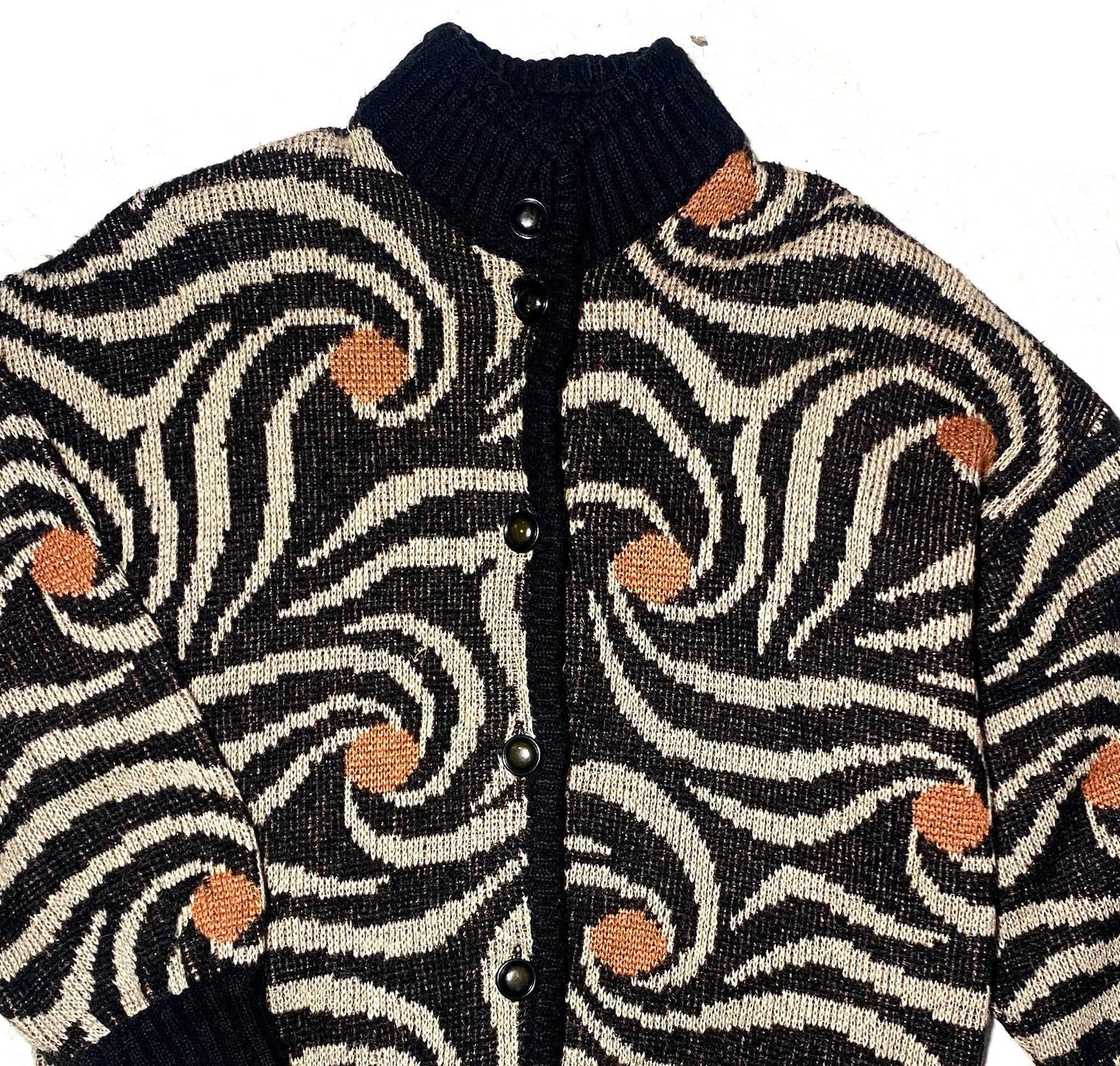 Tre A cool zebra allover knitted wool jacket, 1980s Italy mint condition