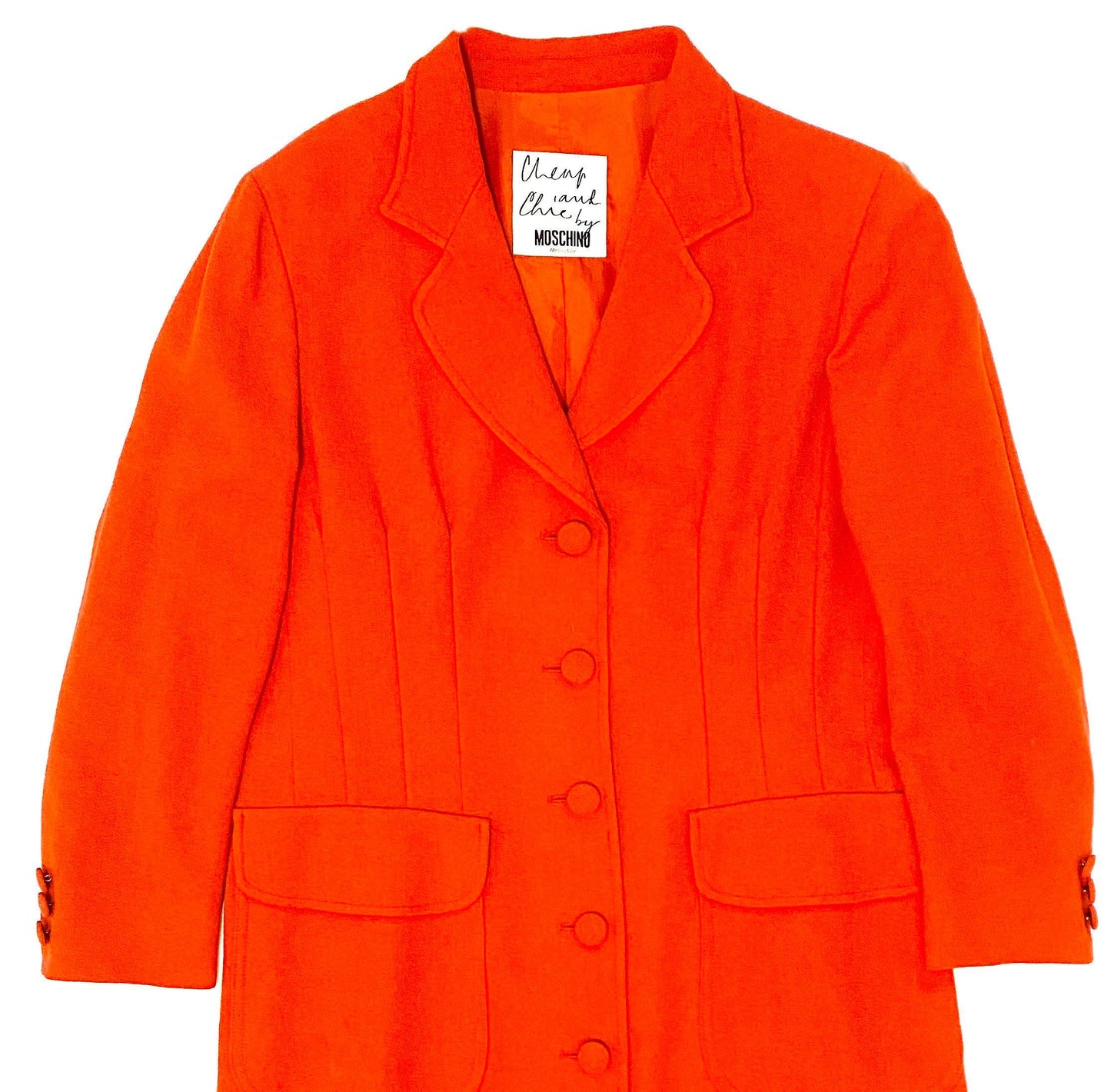 Moschino red light wool coat with satin lining, perfect for mid seasons, mint condition