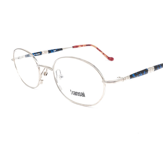 Kansai steampunk oval antique metal metal eyeglasses with special temples made in Japan, 1980s NOS