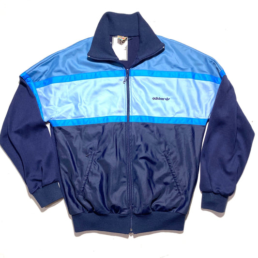Adidas VtG 80s blue tones tracktop jacket, cotton with hydro repellent nylon shell, mint condition