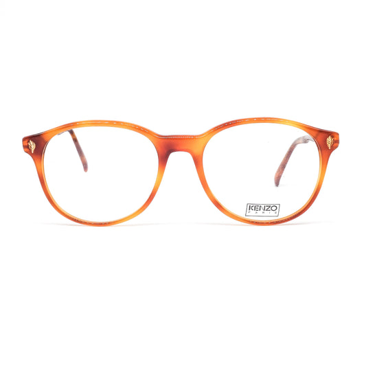 Kenzo k111 vintage classic wayfarer style honey tortoise acetate eyeglasses frames, 80s France