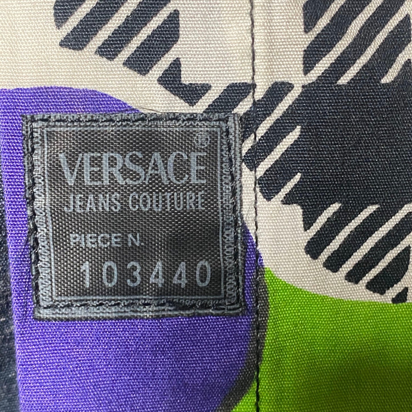 Versace Jeans Couture 90s colorful magic checkered / spotted print shirt sz M, Mint