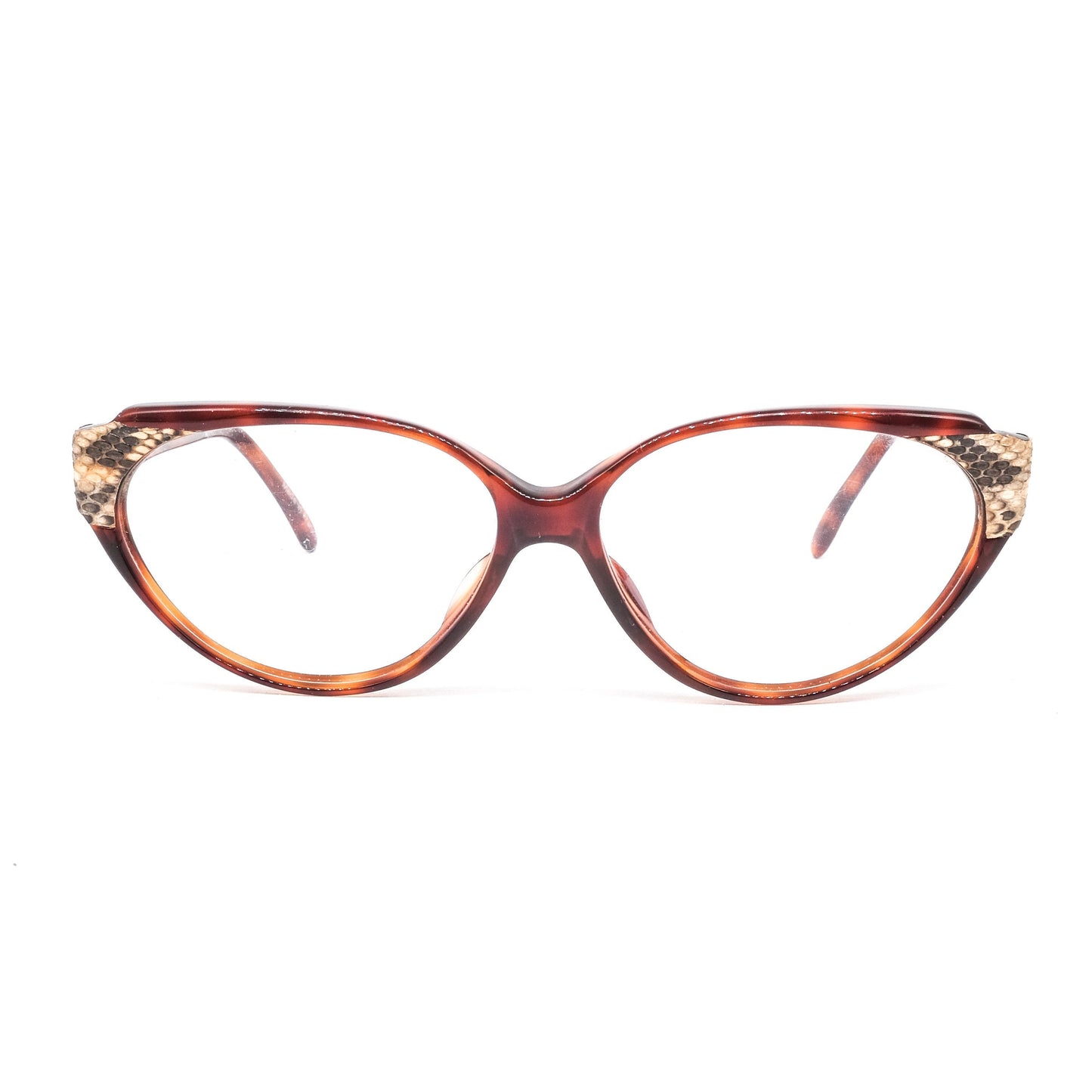 Emmanuelle Khanh 14100 vintage artistic cateye eyeglasses frame in brown cellulose acetate Made in France