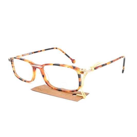 Enrico Coveri 135 brown tortoise acetate square eyeglasses frames, 1990s NOS Italy