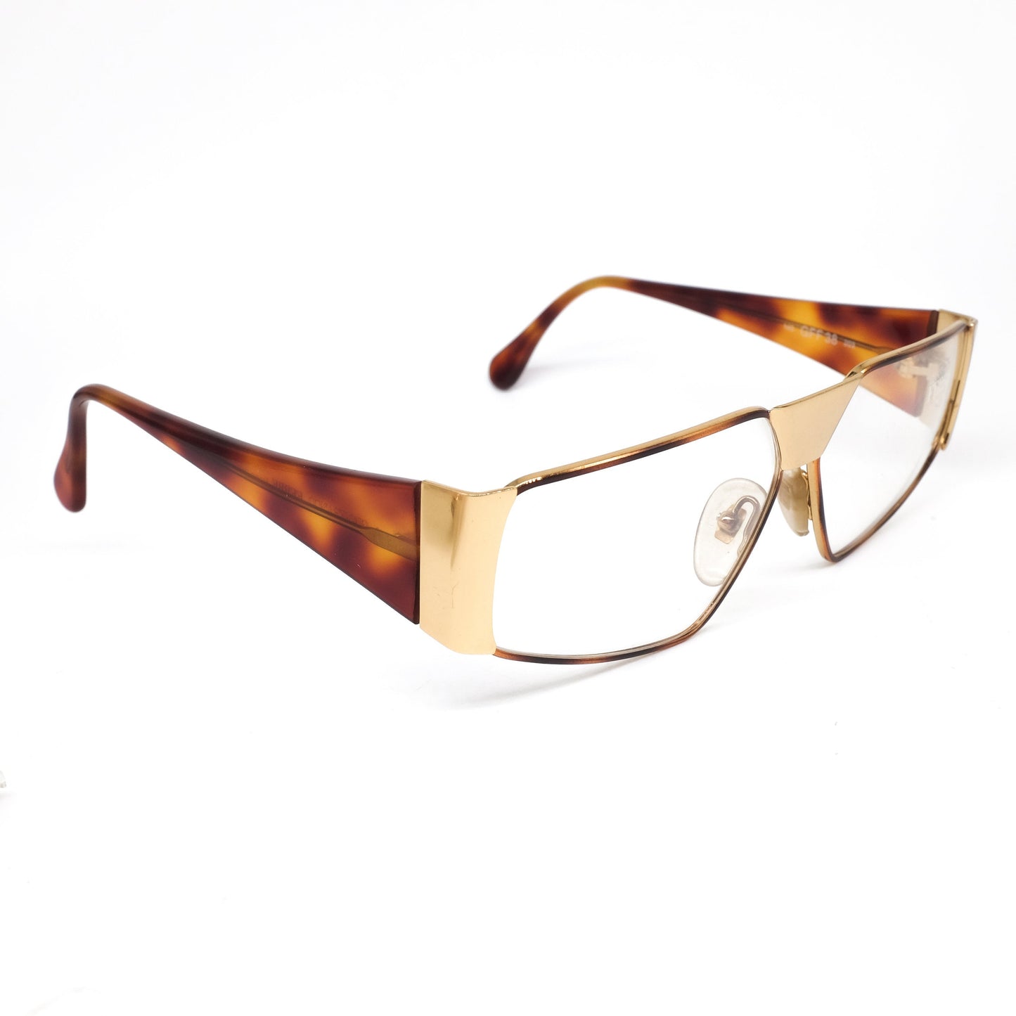 Gianfranco Ferrè GFF 38 brown tortoise/golden eyeglasses frames, NOS 1990s made in Italy.