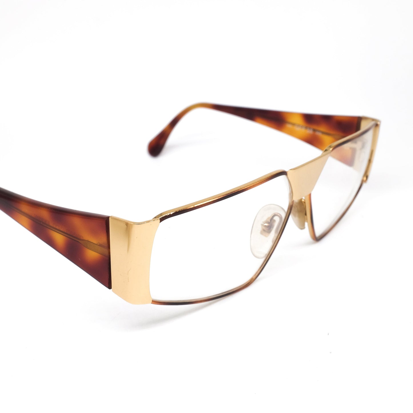 Gianfranco Ferrè GFF 38 brown tortoise/golden eyeglasses frames, NOS 1990s made in Italy.