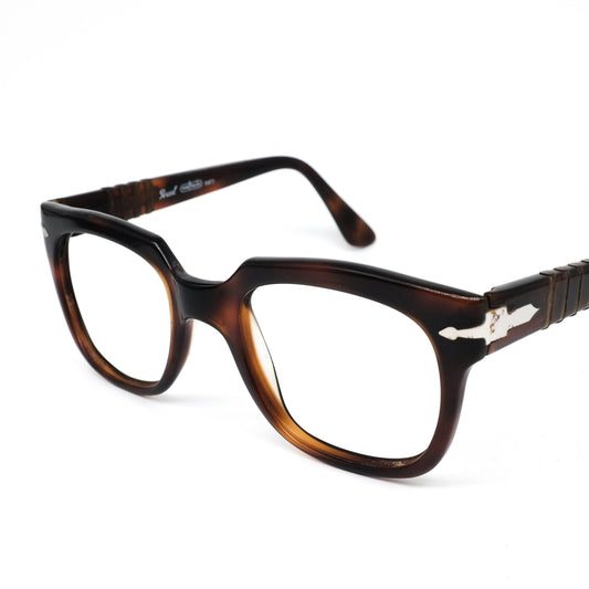 Persol Ratti 6192 classy tortoise square geek eyeglasses frames with classic temples design, NOS 80s Italy