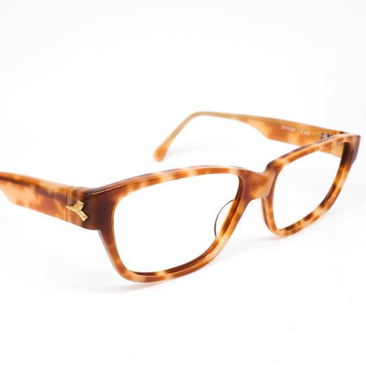 Annitrenta by OAR square wayfarer eyeglasses frames in brown tortoise acetate. NOS 80s