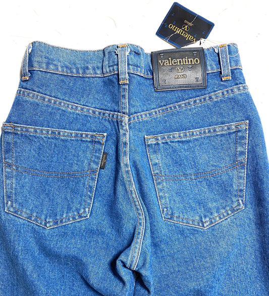 Valentino 90s NOS straight cut blue jeans denim trousers size 29