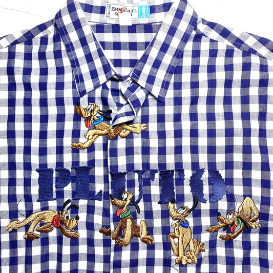 Disney’s official Pluto’s checkered preppy shirt, size XXL juniors (ladies L)