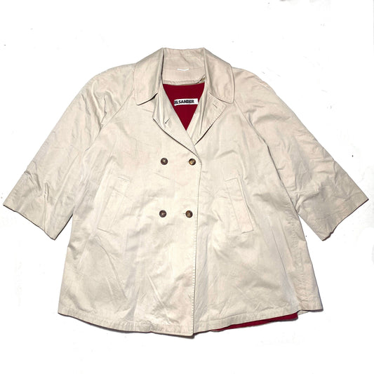 Jil Sander beige cotton trenchcoat with detachable fleece lining, mint condition sz 40