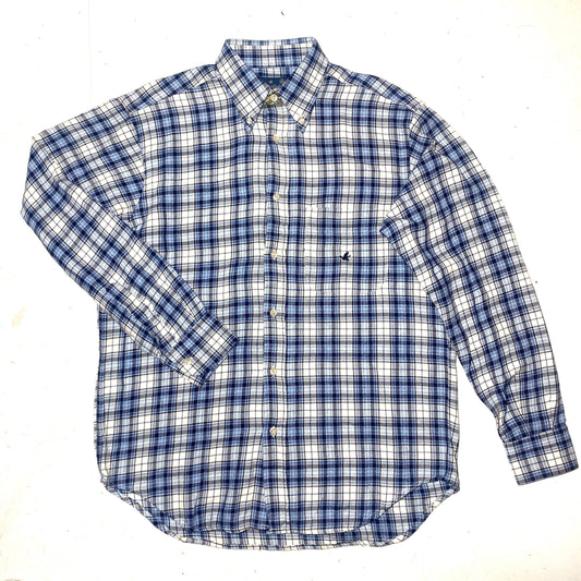 Brooksfield new old stock blue tones checkered flannel shirt, 90s Italy NWT